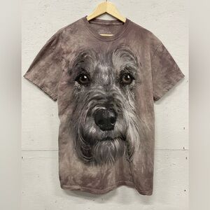 The Mountain Miniature Schnauzer Dog Tie Dye Cotton Tee, Size L
